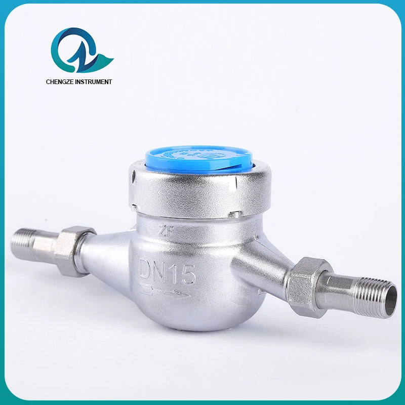Medidor de agua de acero inoxidable con paletas de rotor